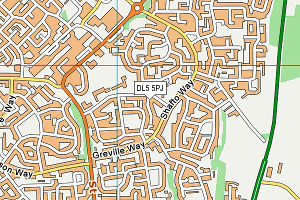 DL5 5PJ map - OS VectorMap District (Ordnance Survey)