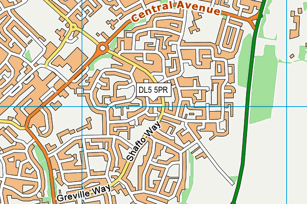 DL5 5PR map - OS VectorMap District (Ordnance Survey)