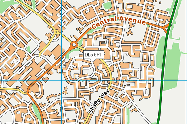 DL5 5PT map - OS VectorMap District (Ordnance Survey)
