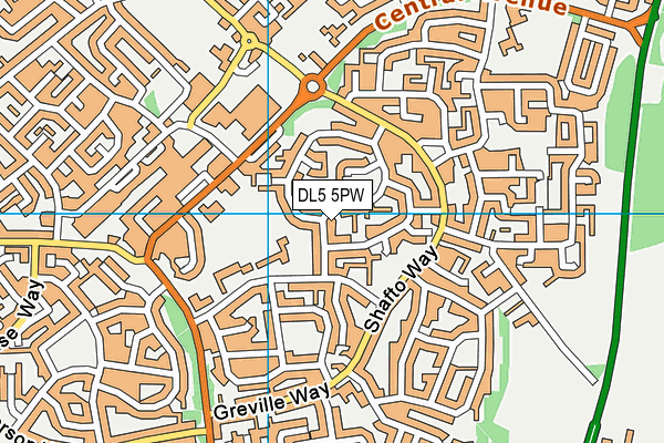 DL5 5PW map - OS VectorMap District (Ordnance Survey)