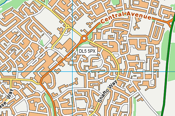 DL5 5PX map - OS VectorMap District (Ordnance Survey)