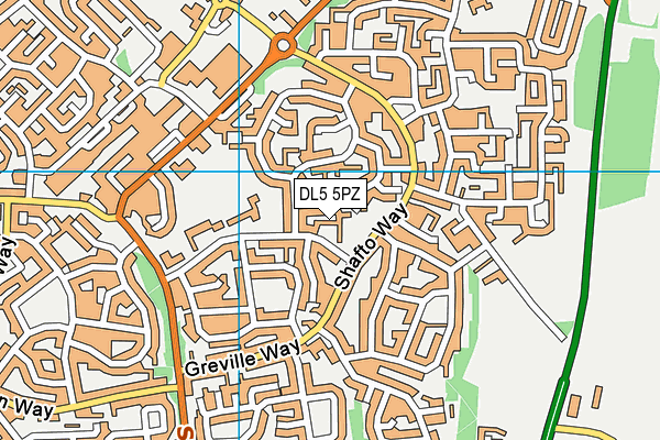 DL5 5PZ map - OS VectorMap District (Ordnance Survey)