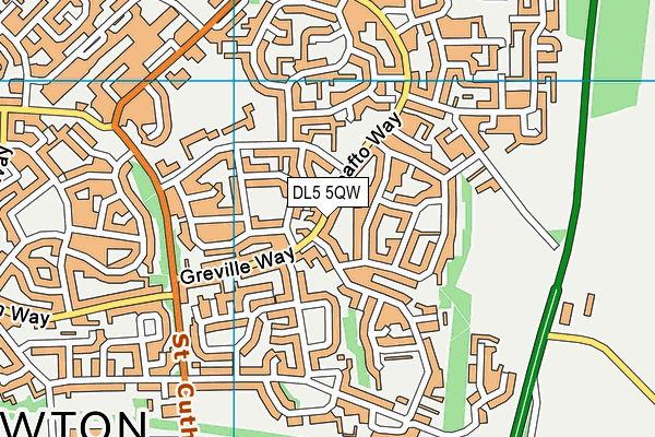 DL5 5QW map - OS VectorMap District (Ordnance Survey)