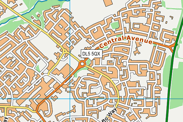 DL5 5QX map - OS VectorMap District (Ordnance Survey)
