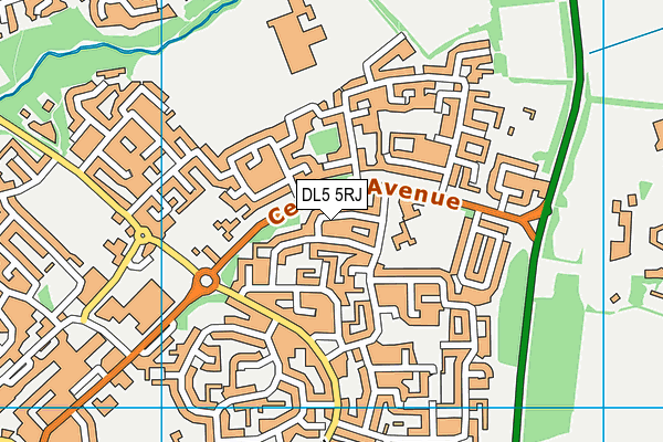 DL5 5RJ map - OS VectorMap District (Ordnance Survey)