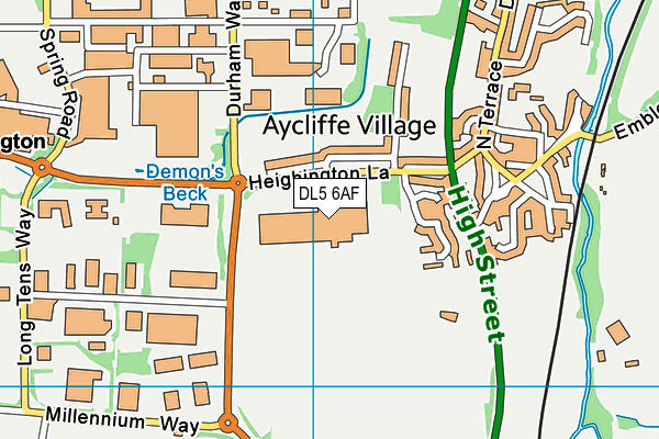 DL5 6AF map - OS VectorMap District (Ordnance Survey)