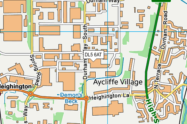 DL5 6AT map - OS VectorMap District (Ordnance Survey)