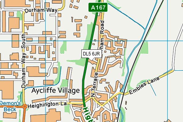 DL5 6JR map - OS VectorMap District (Ordnance Survey)