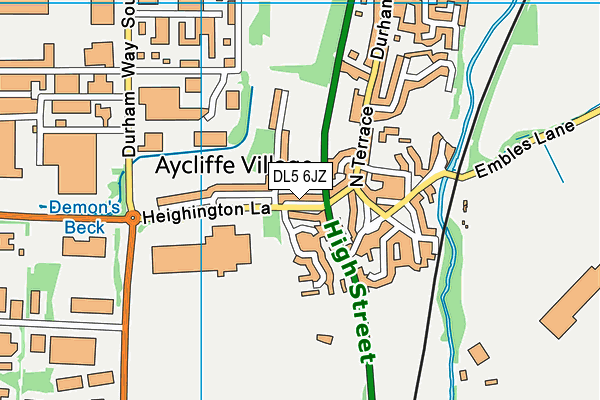 DL5 6JZ map - OS VectorMap District (Ordnance Survey)