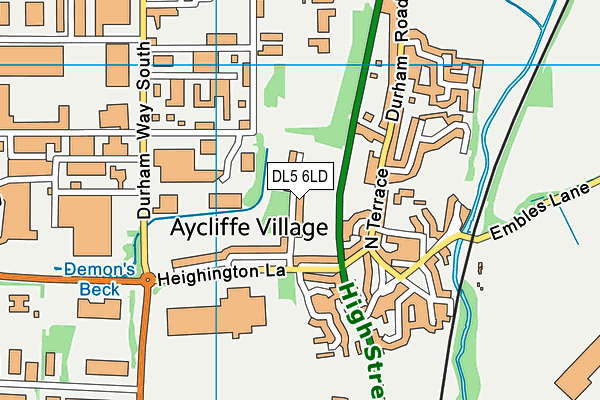 DL5 6LD map - OS VectorMap District (Ordnance Survey)