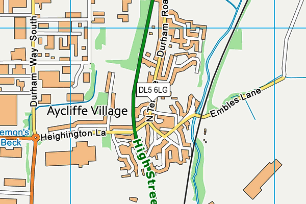 Aycliffe Village Hall map (DL5 6LG) - OS VectorMap District (Ordnance Survey)