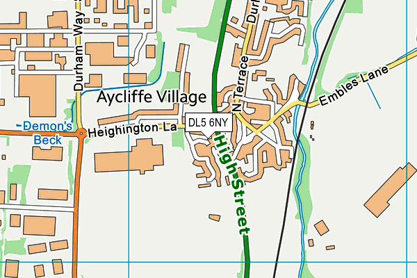 DL5 6NY map - OS VectorMap District (Ordnance Survey)