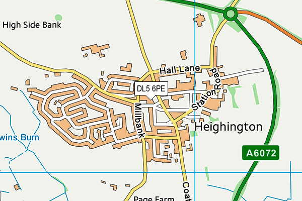 DL5 6PE map - OS VectorMap District (Ordnance Survey)