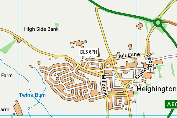 Heighington C Of E Primary School map (DL5 6PH) - OS VectorMap District (Ordnance Survey)