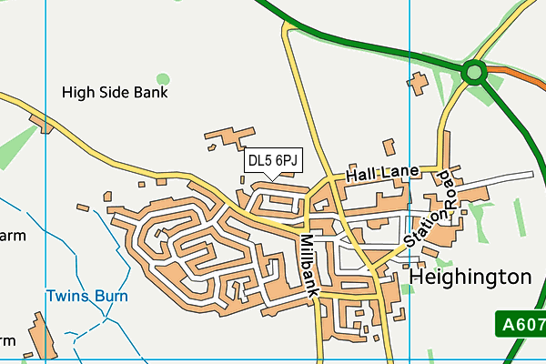 DL5 6PJ map - OS VectorMap District (Ordnance Survey)