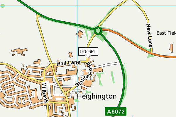 Heighington Playing Fields map (DL5 6PT) - OS VectorMap District (Ordnance Survey)