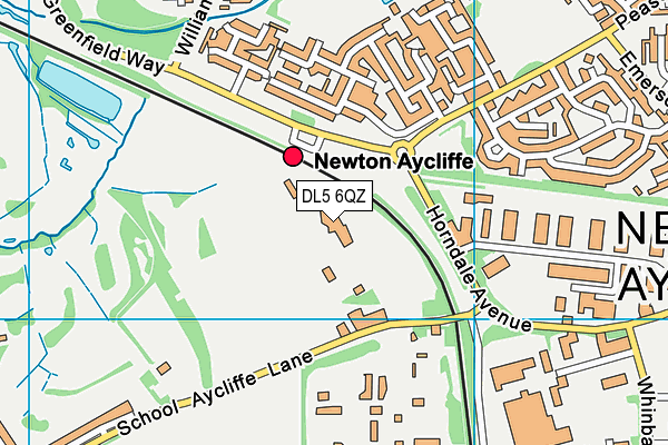 Newton Aycliffe Youth Fc map (DL5 6QZ) - OS VectorMap District (Ordnance Survey)