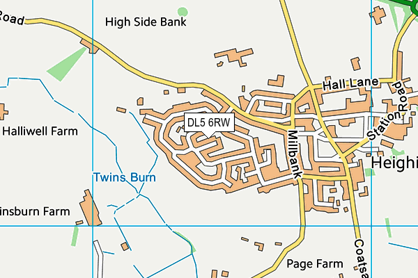 DL5 6RW map - OS VectorMap District (Ordnance Survey)