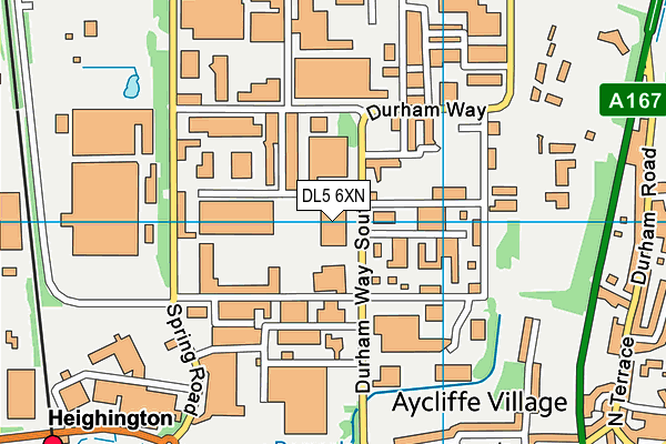 One Gym Fitness (Newton Aycliffe) map (DL5 6XN) - OS VectorMap District (Ordnance Survey)