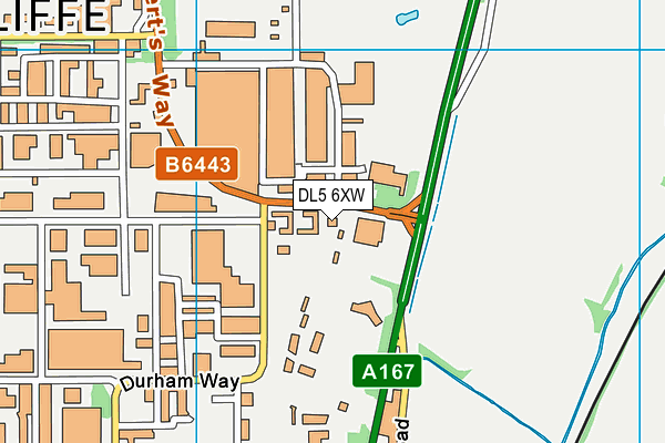DL5 6XW map - OS VectorMap District (Ordnance Survey)