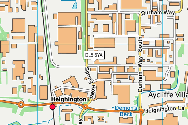 DL5 6YA map - OS VectorMap District (Ordnance Survey)