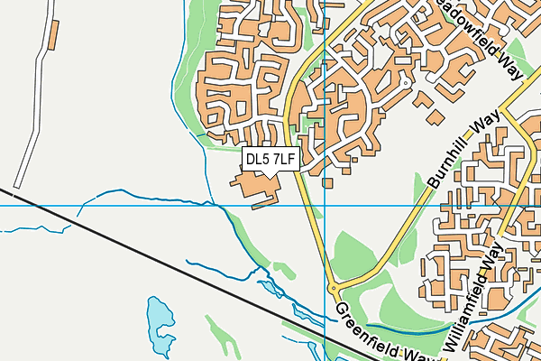 Greenfield Academy map (DL5 7LF) - OS VectorMap District (Ordnance Survey)