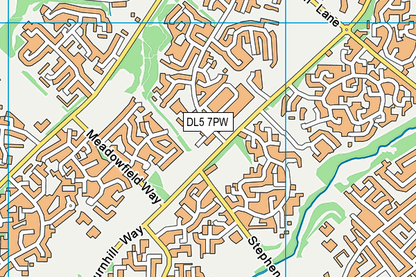 DL5 7PW map - OS VectorMap District (Ordnance Survey)
