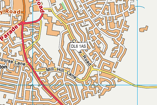DL6 1AS map - OS VectorMap District (Ordnance Survey)