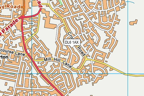 DL6 1AX map - OS VectorMap District (Ordnance Survey)