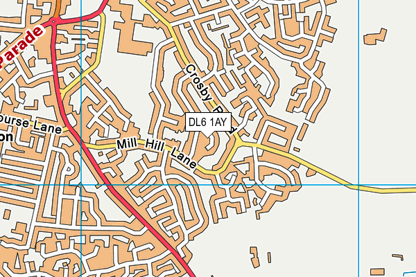 DL6 1AY map - OS VectorMap District (Ordnance Survey)