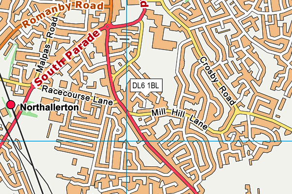 DL6 1BL map - OS VectorMap District (Ordnance Survey)