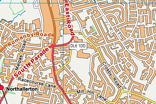 Northallerton School And Sixth Form College map (DL6 1DD) - OS VectorMap District (Ordnance Survey)