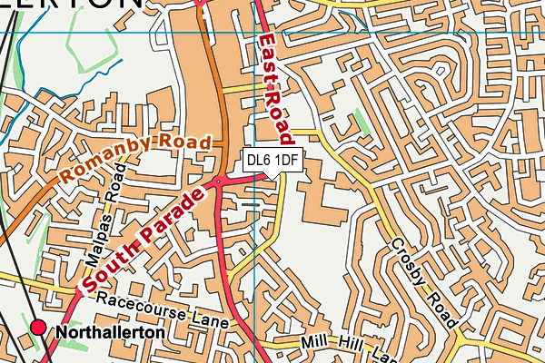 DL6 1DF map - OS VectorMap District (Ordnance Survey)