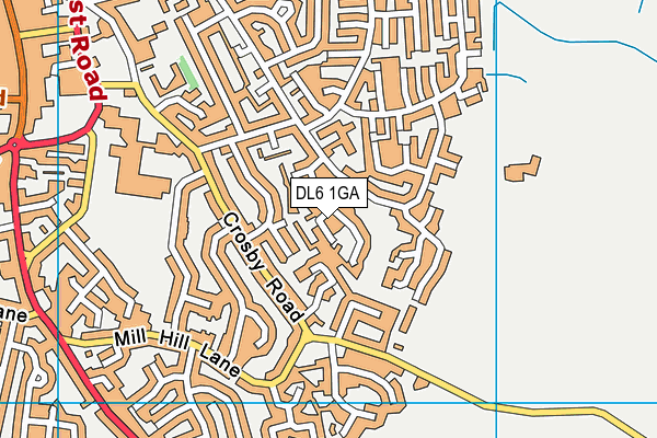 DL6 1GA map - OS VectorMap District (Ordnance Survey)