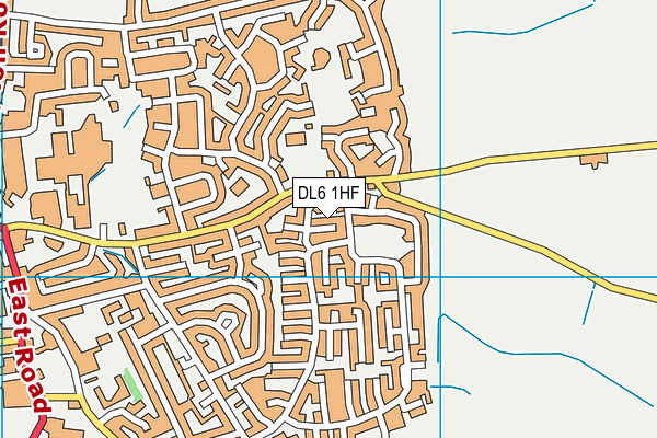 DL6 1HF map - OS VectorMap District (Ordnance Survey)