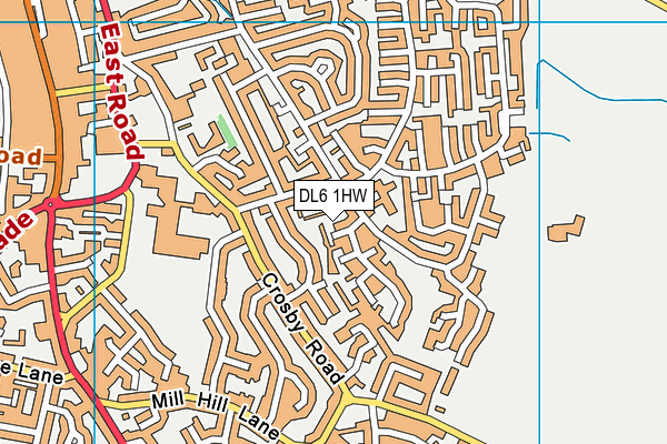 DL6 1HW map - OS VectorMap District (Ordnance Survey)