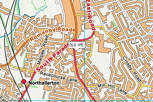 DL6 1PE map - OS VectorMap District (Ordnance Survey)