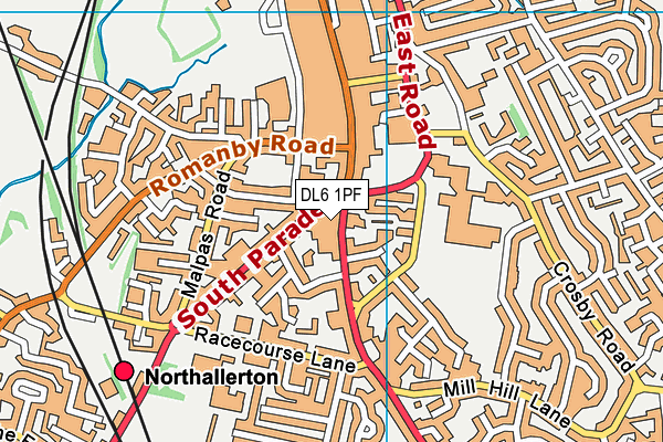 DL6 1PF map - OS VectorMap District (Ordnance Survey)