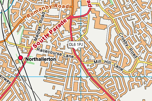 DL6 1PJ map - OS VectorMap District (Ordnance Survey)