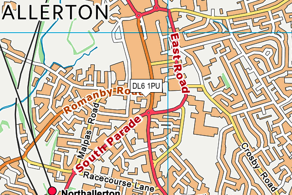 DL6 1PU map - OS VectorMap District (Ordnance Survey)