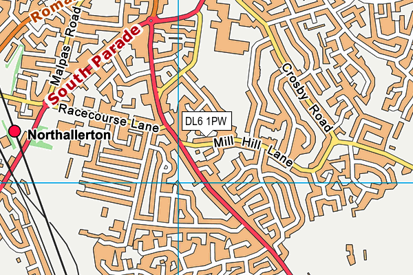 DL6 1PW map - OS VectorMap District (Ordnance Survey)