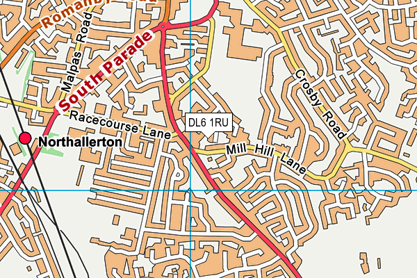 DL6 1RU map - OS VectorMap District (Ordnance Survey)