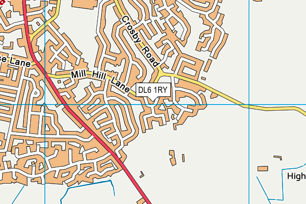 DL6 1RY map - OS VectorMap District (Ordnance Survey)