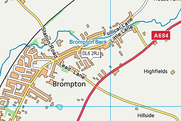 DL6 2RJ map - OS VectorMap District (Ordnance Survey)