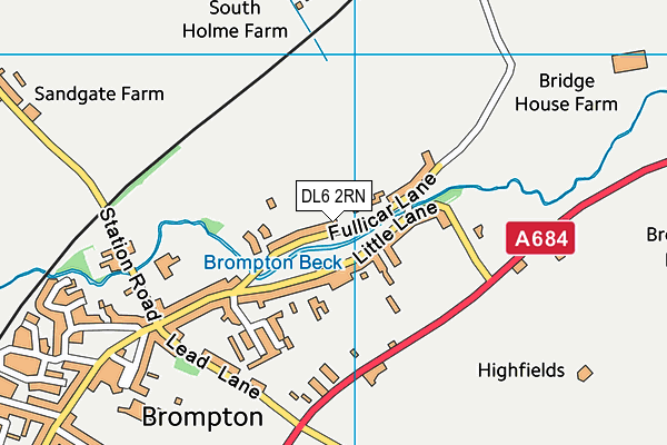 DL6 2RN map - OS VectorMap District (Ordnance Survey)