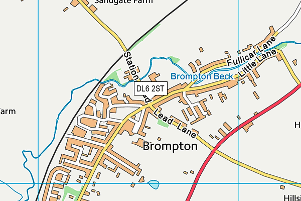 DL6 2ST map - OS VectorMap District (Ordnance Survey)