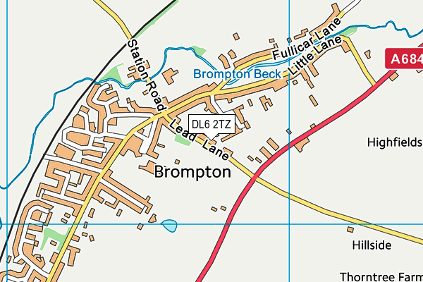 DL6 2TZ map - OS VectorMap District (Ordnance Survey)