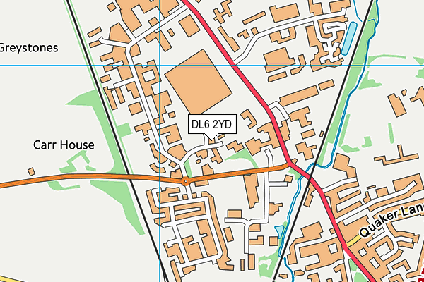 DL6 2YD map - OS VectorMap District (Ordnance Survey)