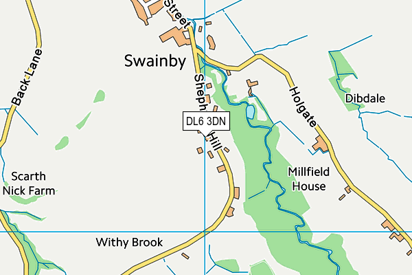 DL6 3DN map - OS VectorMap District (Ordnance Survey)