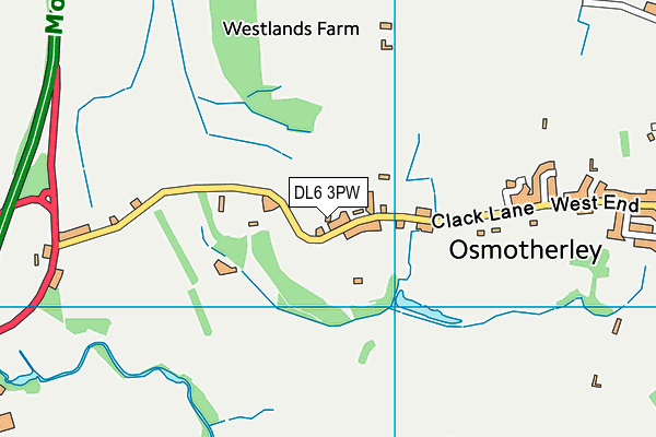 DL6 3PW map - OS VectorMap District (Ordnance Survey)